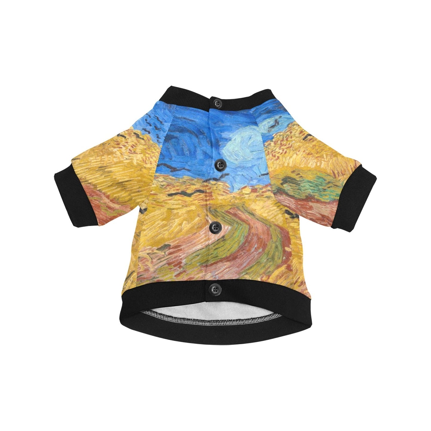Van Gogh Wheatfield with Crows Round Neck Shirt