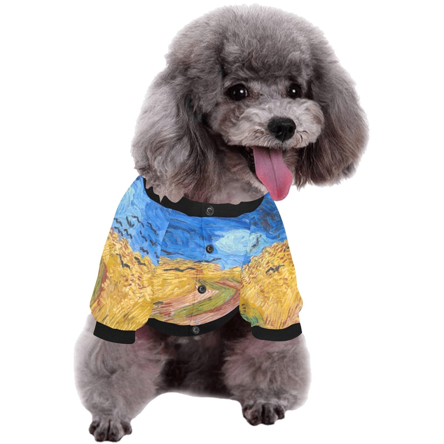 Van Gogh Wheatfield with Crows Round Neck Shirt