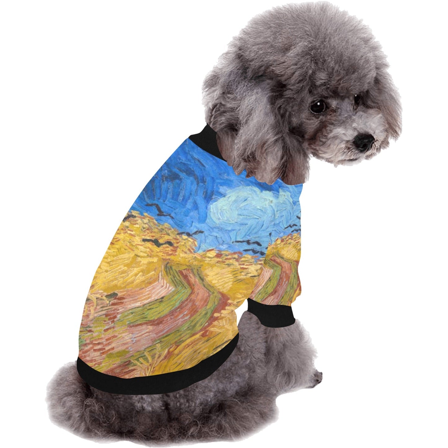Van Gogh Wheatfield with Crows Round Neck Shirt
