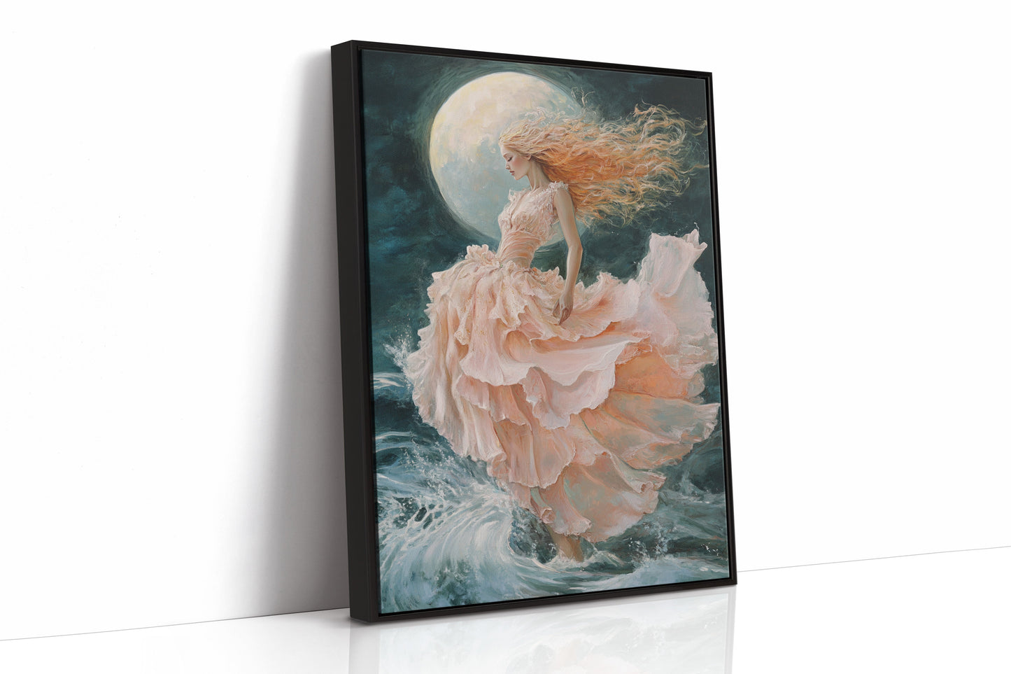 Vagues séraphiques éclairées par la lune