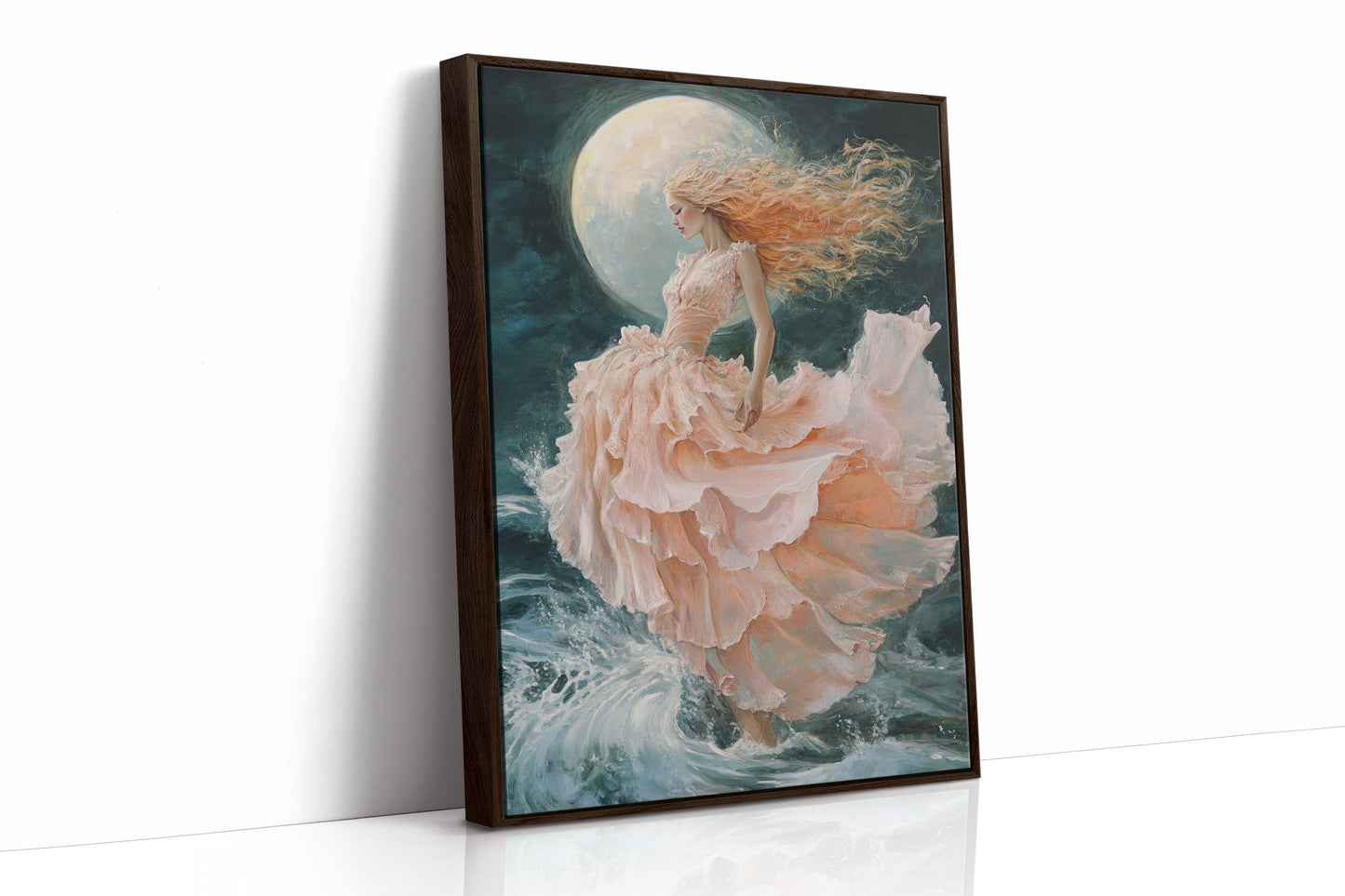 Vagues séraphiques éclairées par la lune