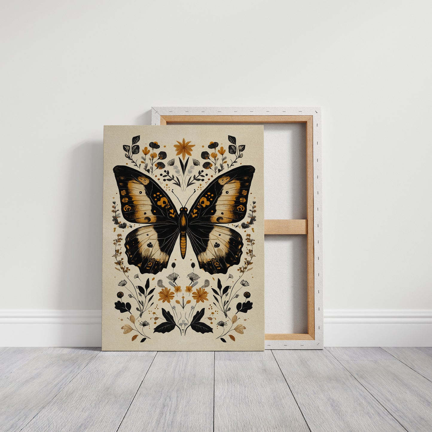 Gilded Monarch - Vintage Butterfly & Floral Art