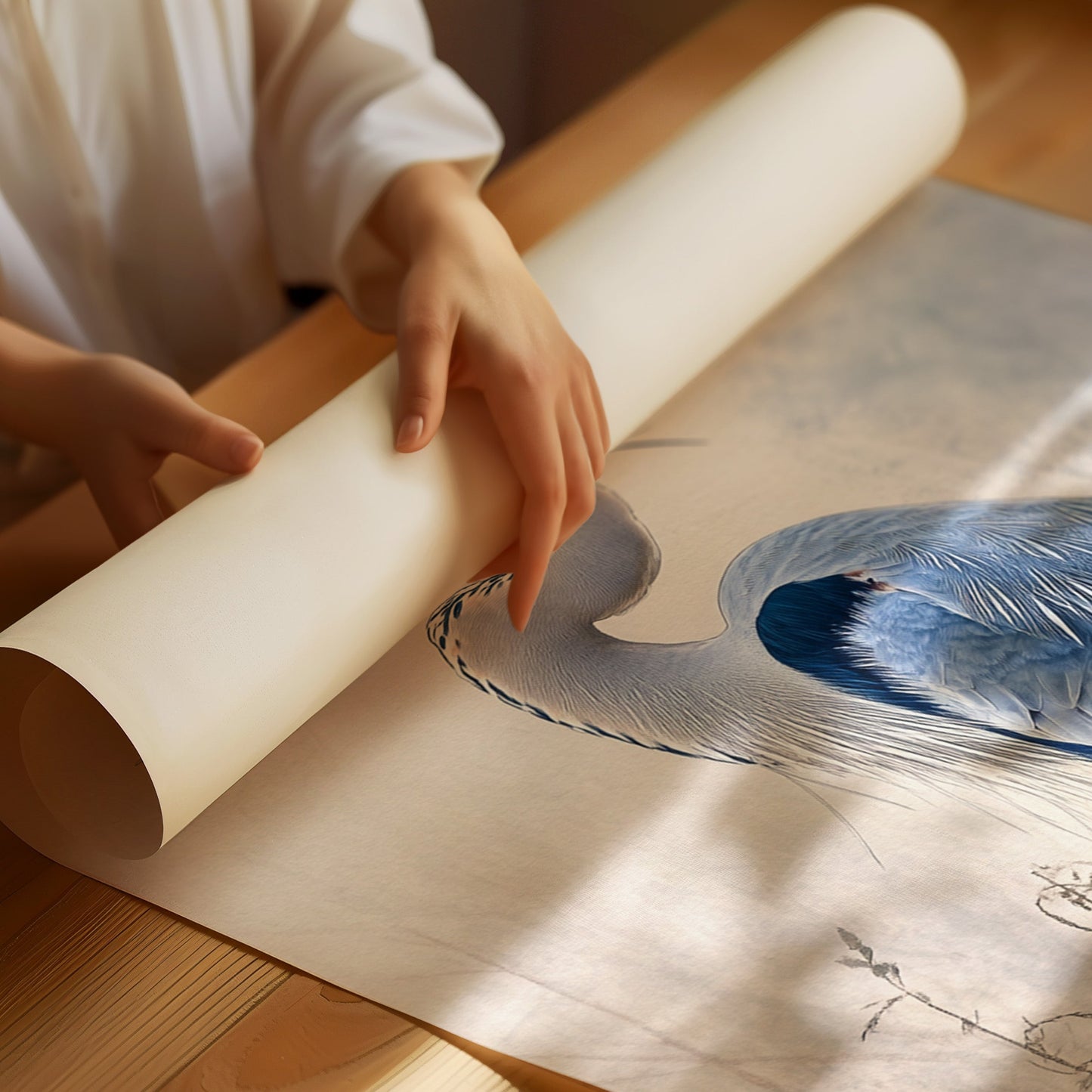 Serenity in Blue Feathers