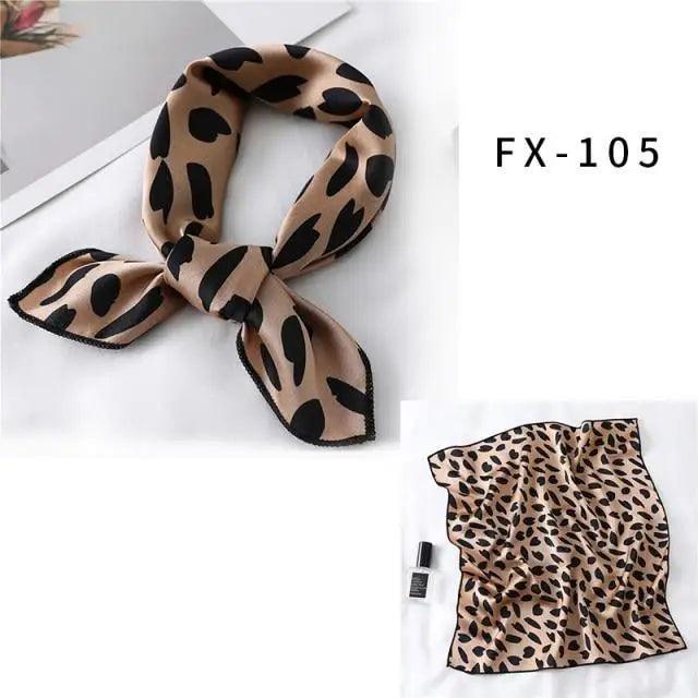 Versatile Square Silk Scarf For Women Fashionable Printed Small Neck Scarfs Office Lady Hair Band Foulard Hand For Female Bandana Shawl