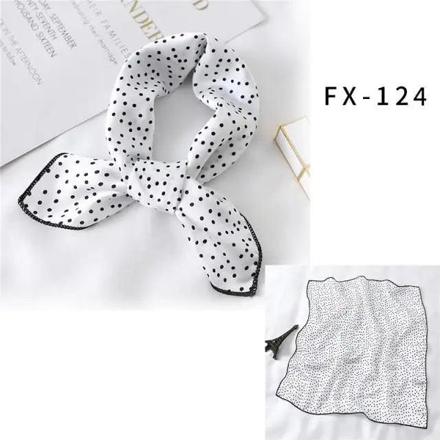 Versatile Square Silk Scarf For Women Fashionable Printed Small Neck Scarfs Office Lady Hair Band Foulard Hand For Female Bandana Shawl