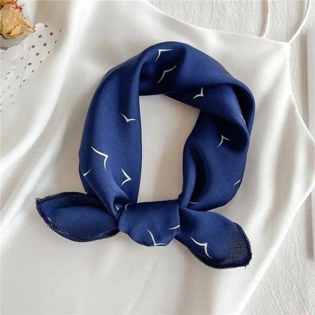 Versatile Square Silk Scarf For Women Fashionable Printed Small Neck Scarfs Office Lady Hair Band Foulard Hand For Female Bandana Shawl