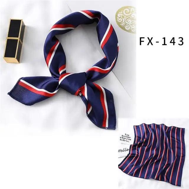 Versatile Square Silk Scarf For Women Fashionable Printed Small Neck Scarfs Office Lady Hair Band Foulard Hand For Female Bandana Shawl