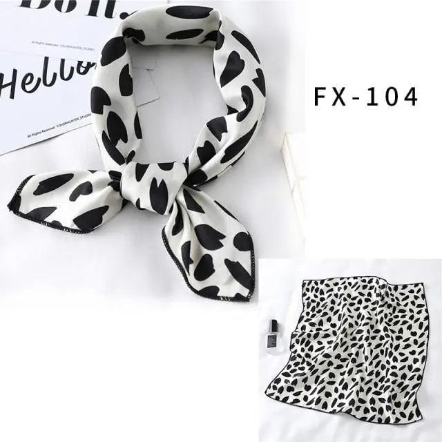 Versatile Square Silk Scarf For Women Fashionable Printed Small Neck Scarfs Office Lady Hair Band Foulard Hand For Female Bandana Shawl