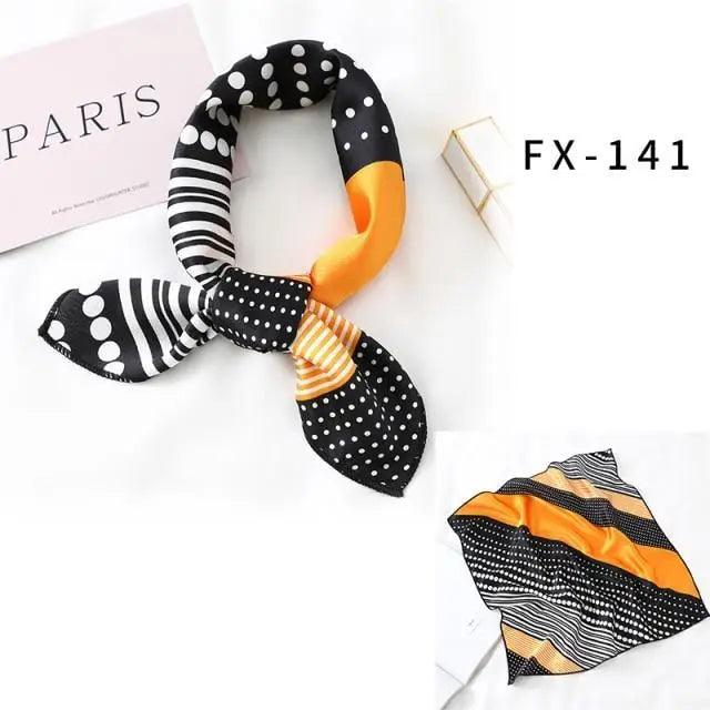 Versatile Square Silk Scarf For Women Fashionable Printed Small Neck Scarfs Office Lady Hair Band Foulard Hand For Female Bandana Shawl