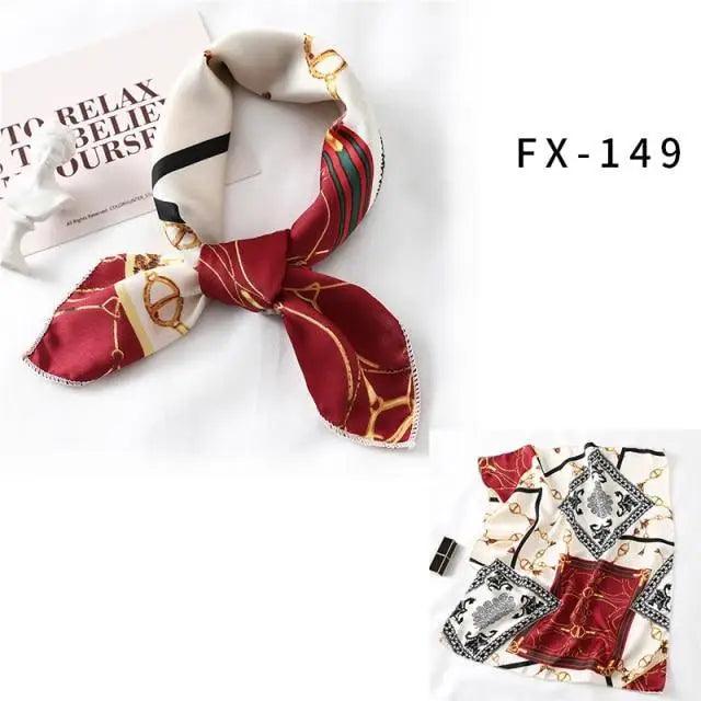 Versatile Square Silk Scarf For Women Fashionable Printed Small Neck Scarfs Office Lady Hair Band Foulard Hand For Female Bandana Shawl