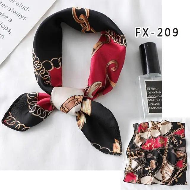 Versatile Square Silk Scarf For Women Fashionable Printed Small Neck Scarfs Office Lady Hair Band Foulard Hand For Female Bandana Shawl