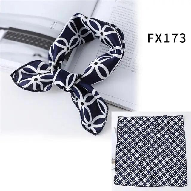 Versatile Square Silk Scarf For Women Fashionable Printed Small Neck Scarfs Office Lady Hair Band Foulard Hand For Female Bandana Shawl