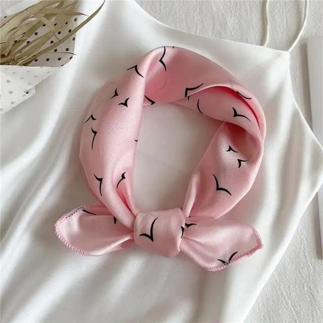 Versatile Square Silk Scarf For Women Fashionable Printed Small Neck Scarfs Office Lady Hair Band Foulard Hand For Female Bandana Shawl