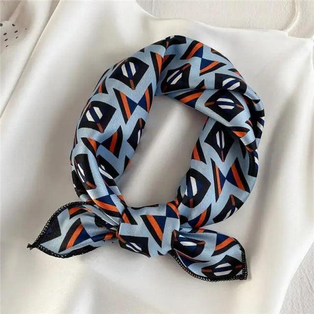 Versatile Square Silk Scarf For Women Fashionable Printed Small Neck Scarfs Office Lady Hair Band Foulard Hand For Female Bandana Shawl