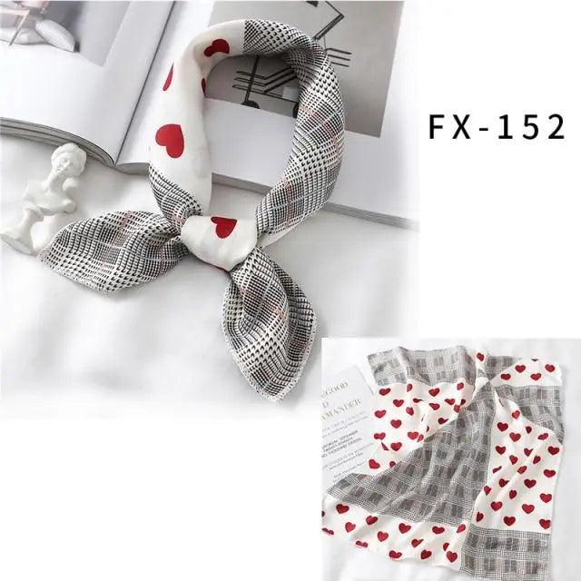 Versatile Square Silk Scarf For Women Fashionable Printed Small Neck Scarfs Office Lady Hair Band Foulard Hand For Female Bandana Shawl