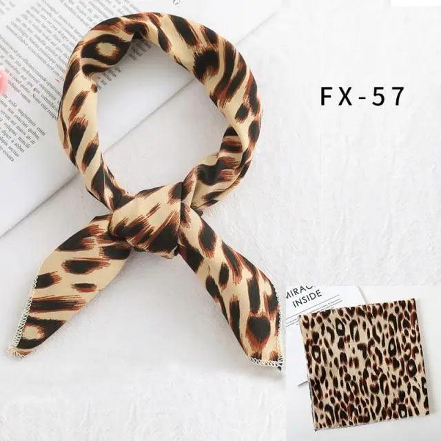 Versatile Square Silk Scarf For Women Fashionable Printed Small Neck Scarfs Office Lady Hair Band Foulard Hand For Female Bandana Shawl
