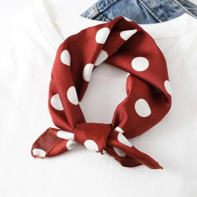 Versatile Square Silk Scarf For Women Fashionable Printed Small Neck Scarfs Office Lady Hair Band Foulard Hand For Female Bandana Shawl