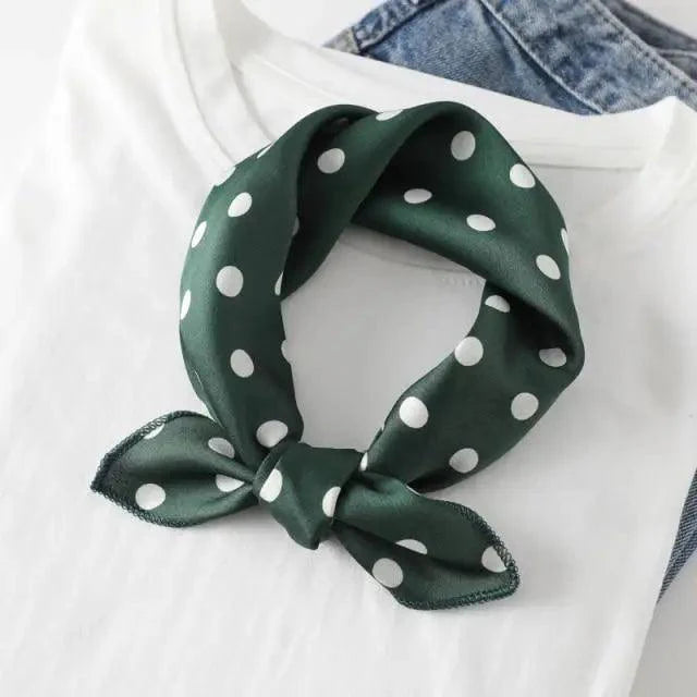Versatile Square Silk Scarf For Women Fashionable Printed Small Neck Scarfs Office Lady Hair Band Foulard Hand For Female Bandana Shawl