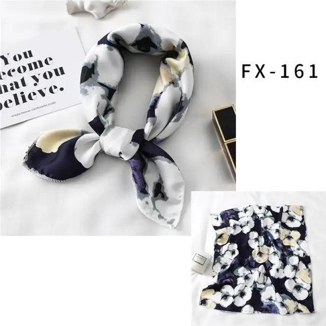 Versatile Square Silk Scarf For Women Fashionable Printed Small Neck Scarfs Office Lady Hair Band Foulard Hand For Female Bandana Shawl