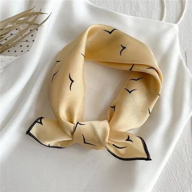 Versatile Square Silk Scarf For Women Fashionable Printed Small Neck Scarfs Office Lady Hair Band Foulard Hand For Female Bandana Shawl
