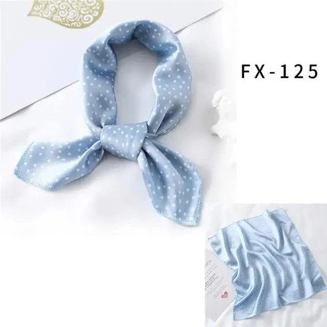 Versatile Square Silk Scarf For Women Fashionable Printed Small Neck Scarfs Office Lady Hair Band Foulard Hand For Female Bandana Shawl