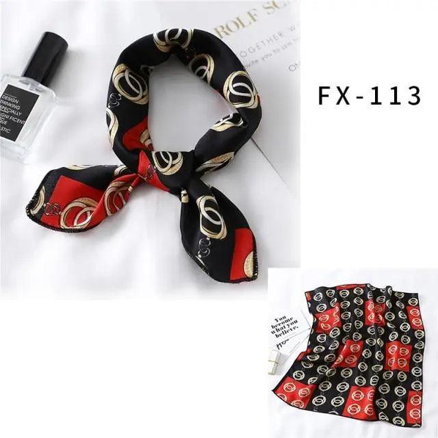 Versatile Square Silk Scarf For Women Fashionable Printed Small Neck Scarfs Office Lady Hair Band Foulard Hand For Female Bandana Shawl
