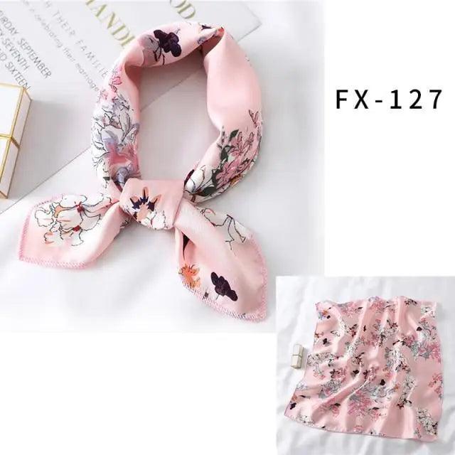Versatile Square Silk Scarf For Women Fashionable Printed Small Neck Scarfs Office Lady Hair Band Foulard Hand For Female Bandana Shawl