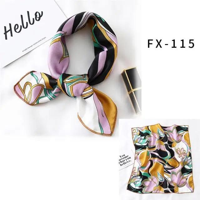 Versatile Square Silk Scarf For Women Fashionable Printed Small Neck Scarfs Office Lady Hair Band Foulard Hand For Female Bandana Shawl