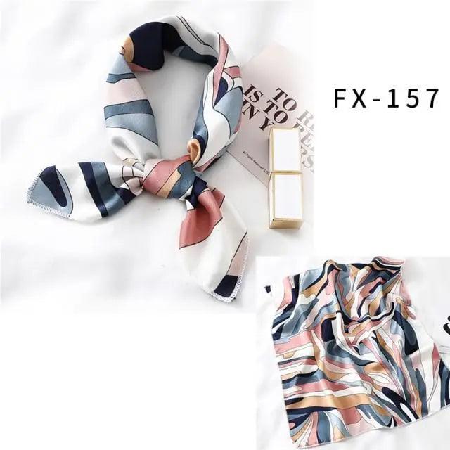 Versatile Square Silk Scarf For Women Fashionable Printed Small Neck Scarfs Office Lady Hair Band Foulard Hand For Female Bandana Shawl