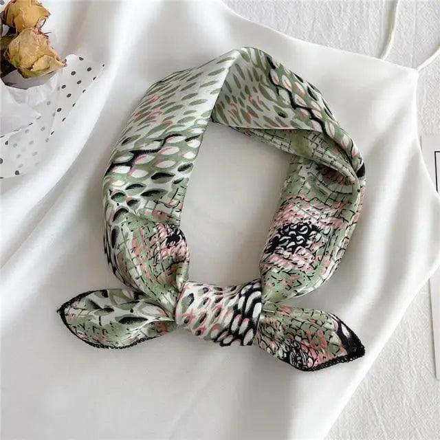 Versatile Square Silk Scarf For Women Fashionable Printed Small Neck Scarfs Office Lady Hair Band Foulard Hand For Female Bandana Shawl