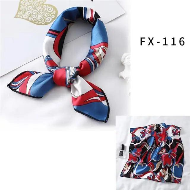 Versatile Square Silk Scarf For Women Fashionable Printed Small Neck Scarfs Office Lady Hair Band Foulard Hand For Female Bandana Shawl