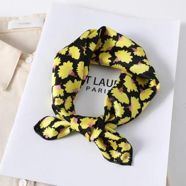 Versatile Square Silk Scarf For Women Fashionable Printed Small Neck Scarfs Office Lady Hair Band Foulard Hand For Female Bandana Shawl