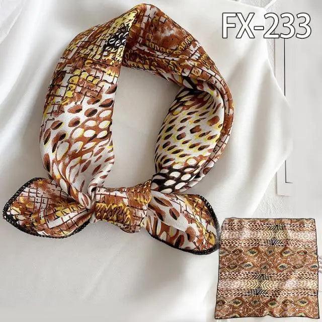 Versatile Square Silk Scarf For Women Fashionable Printed Small Neck Scarfs Office Lady Hair Band Foulard Hand For Female Bandana Shawl