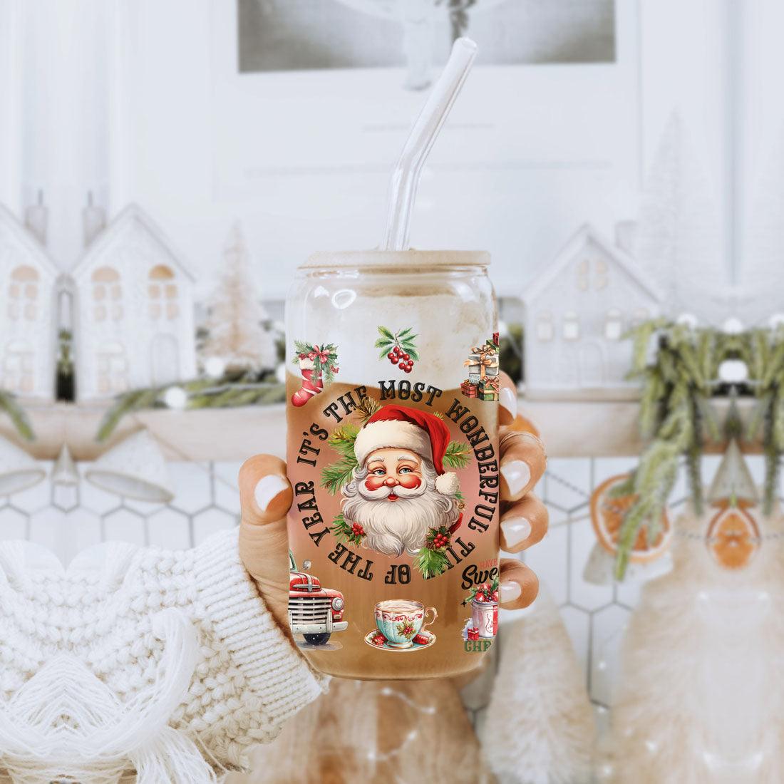 Vintage Christmas 17oz Can Cup - Retro Holiday Tumbler With Nostalgic Graphics