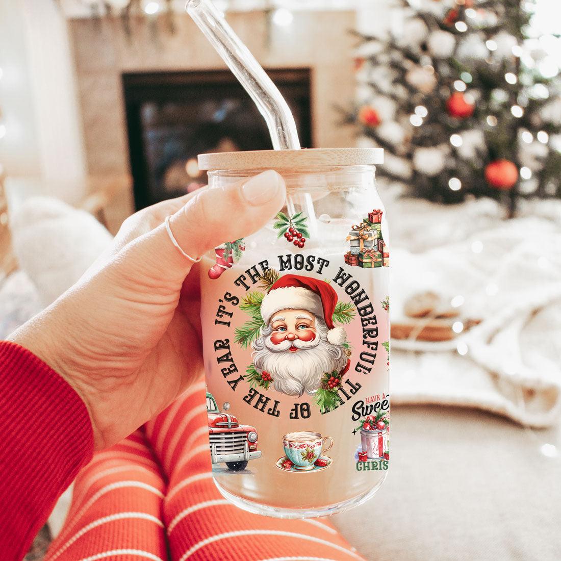 Vintage Christmas 17oz Can Cup - Retro Holiday Tumbler With Nostalgic Graphics