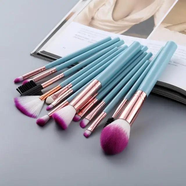 Vintage Style 5/10/15Pcs Makeup Brushes Set Powder Eye Shadow Foundation Blush Blending Make Up Brush Beauty Cosmetic Kit Tools