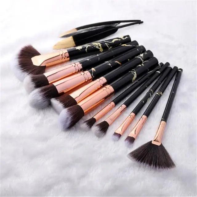 Vintage Style 5/10/15Pcs Makeup Brushes Set Powder Eye Shadow Foundation Blush Blending Make Up Brush Beauty Cosmetic Kit Tools