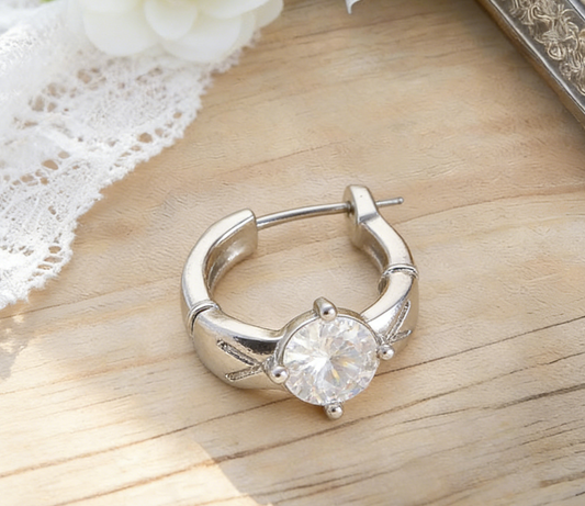 Delicate Diamond-Cut Zircon Hoop Earrings