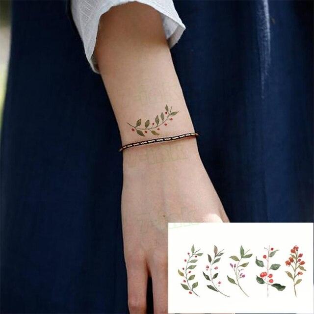 Waterproof Temporary Tattoo Lavender Stickers Butterfly Flower Luxury Small Tattoo For Body Arm