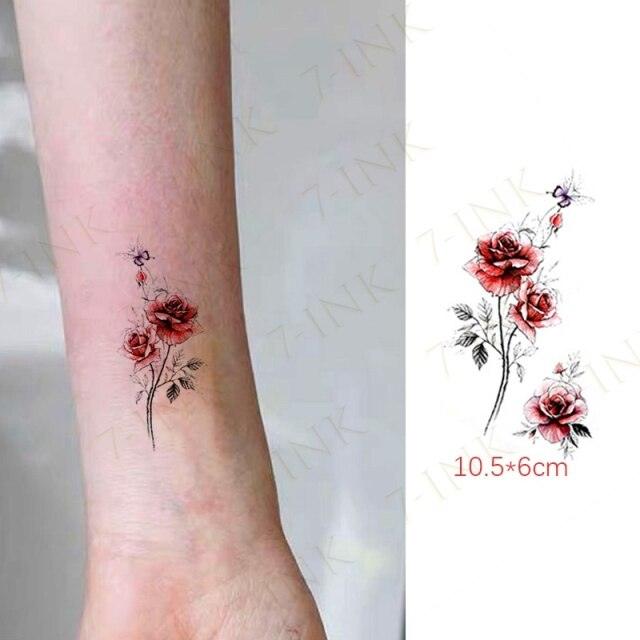 Waterproof Temporary Tattoo Lavender Stickers Butterfly Flower Luxury Small Tattoo For Body Arm