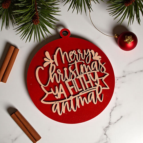 Décoration de Noël Joyeux Noël Sale Bête en Bois 3D 12 Couleurs