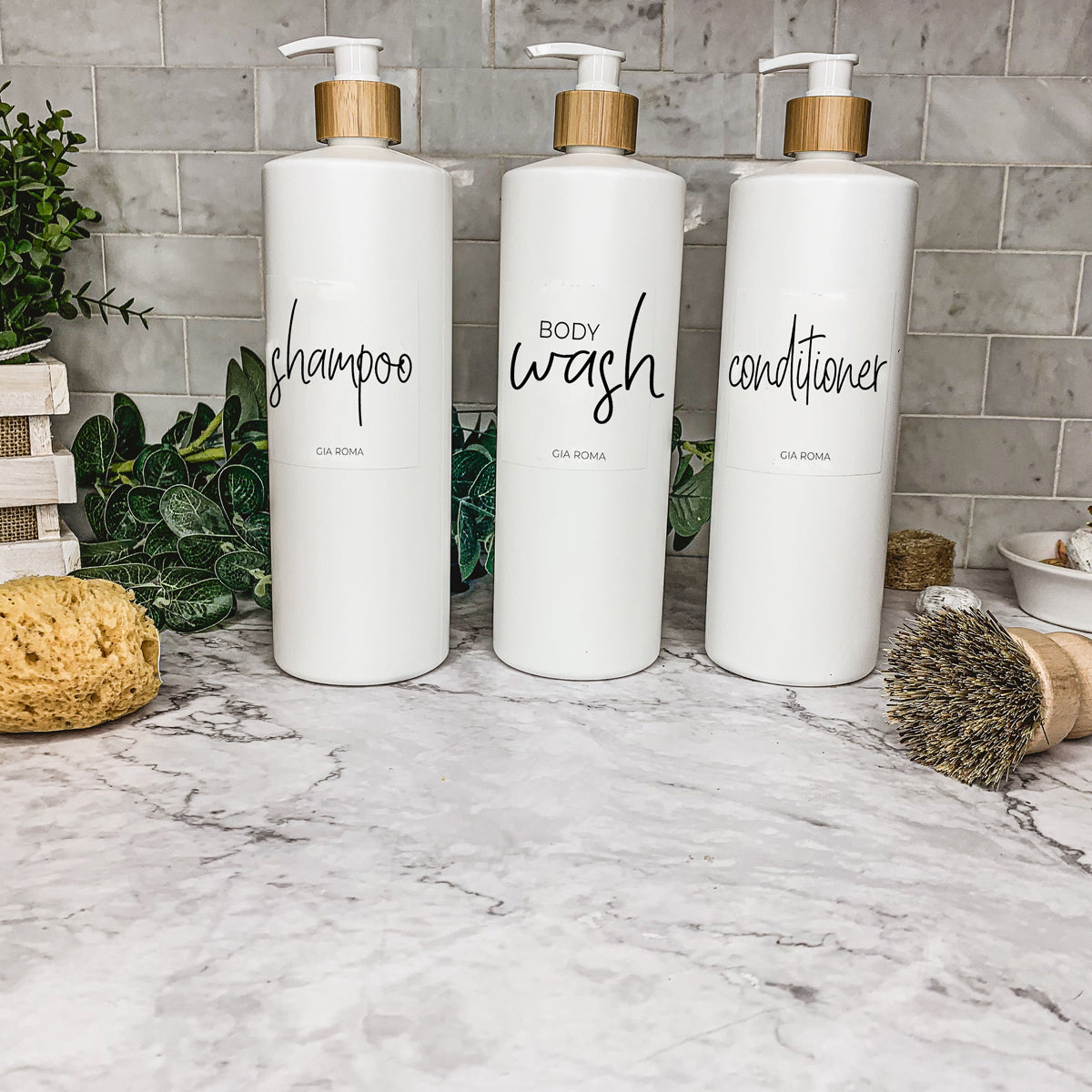 32oz White Plastic Refillable Dispenser Bottles - Reusable Soap Lotion Pump