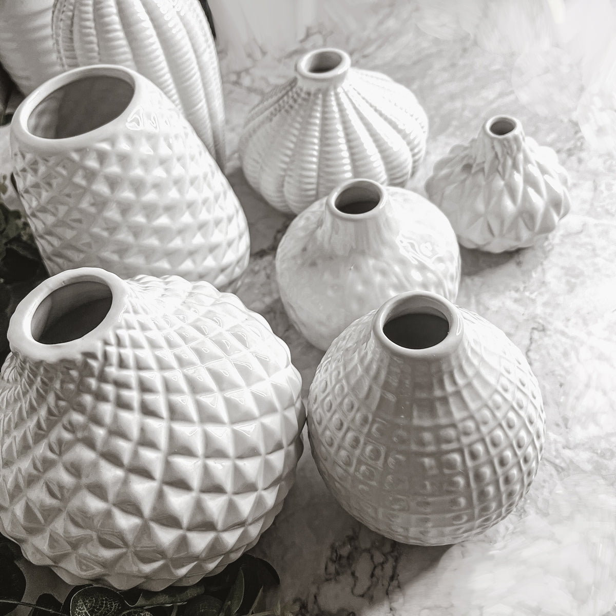 Whitney Ceramic Vases White Artisan Decorative Vase Set Or Single For Mantel
