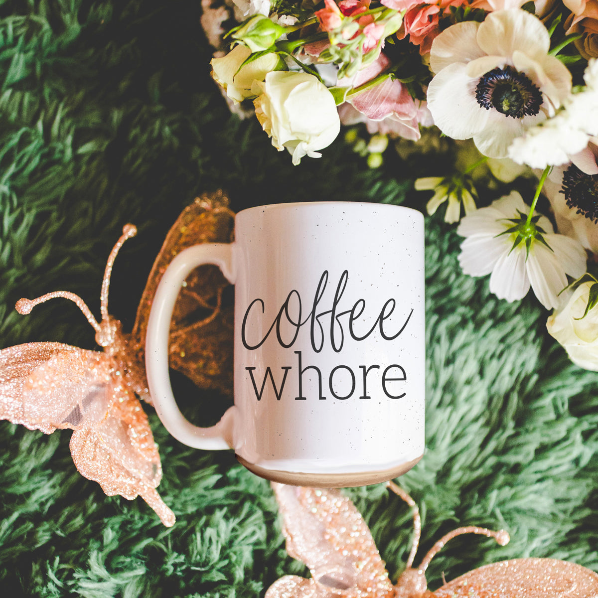 Coffee Whore 16oz Ceramic Coffee Mug - Large Funny Sass Morning Gift