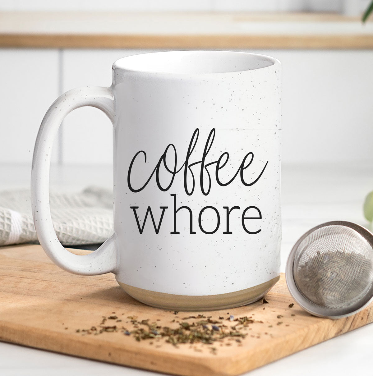 Coffee Whore 16oz Ceramic Coffee Mug - Large Funny Sass Morning Gift