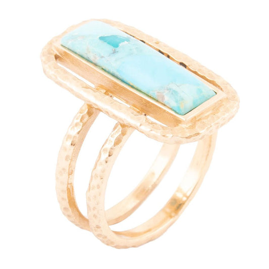 Willa Blauer Türkis Goldener Statement-Ring