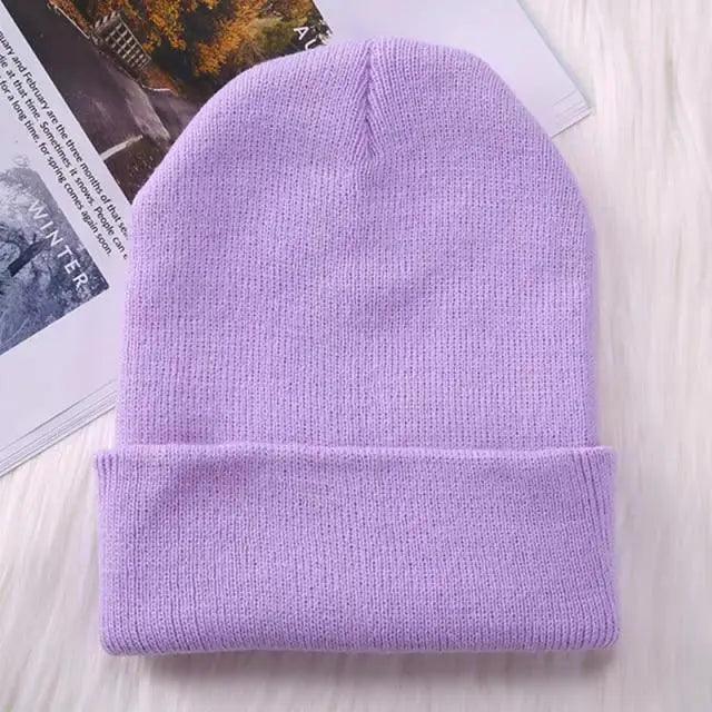 Winter Hats For Men Woman New Beanies Knitted Solid Cute Hat Girls Autumn Female Beanie Caps Warmer Stylish Ladies Casual Cap Outdoor Winter Adult Neutral Warm Hats Candy Color Knitted Woolen Hat for Women Men