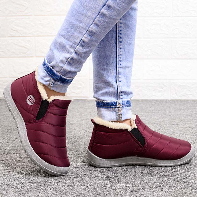 Chaussures d'hiver imperméables pour hommes, baskets de mode, chaussures de travail chaudes d'extérieur pour hommes, chaussures confortables, chaudes, décontractées, à enfiler, pour la marche en extérieur, imperméables et douces