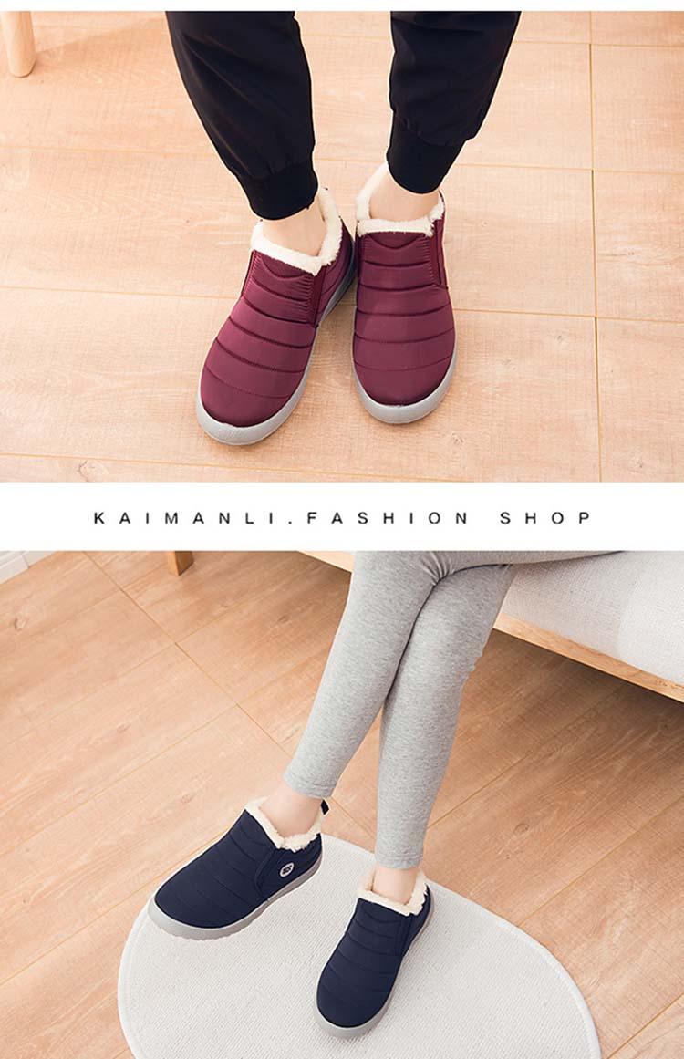 Chaussures d'hiver imperméables pour hommes, baskets de mode, chaussures de travail chaudes d'extérieur pour hommes, chaussures confortables, chaudes, décontractées, à enfiler, pour la marche en extérieur, imperméables et douces