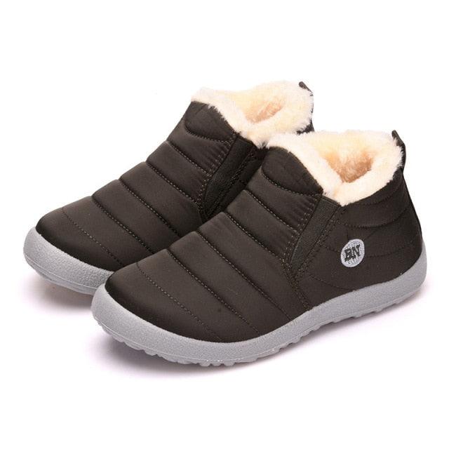 Chaussures d'hiver imperméables pour hommes, baskets de mode, chaussures de travail chaudes d'extérieur pour hommes, chaussures confortables, chaudes, décontractées, à enfiler, pour la marche en extérieur, imperméables et douces